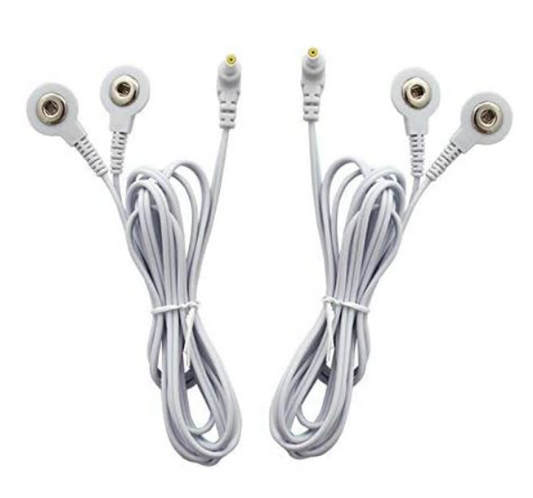 TENS/EMS Elektrodekabel 3.5mm-Knoopsluiting Set van 2