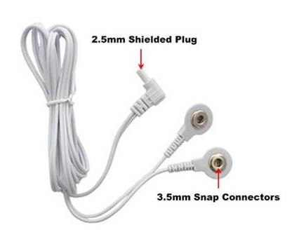 TENS/EMS Elektrodekabel 3.5mm-Knoopsluiting Set van 2