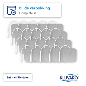 Kluvaro TENS/EMS Elektroden - 2mm Pinsluiting - 5x5 cm - 20 stuks