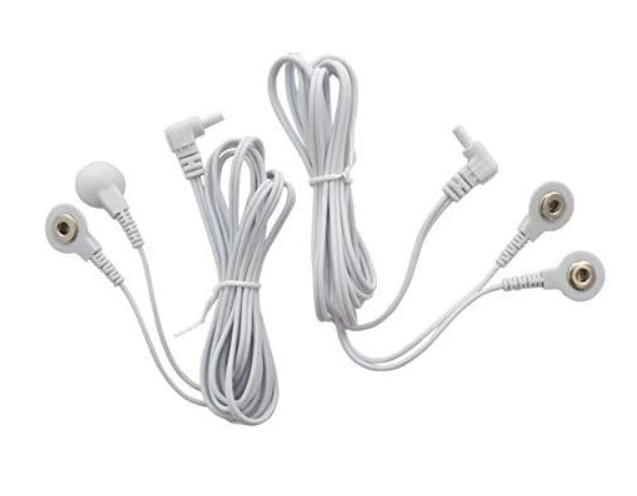 TENS/EMS Elektrodekabel 3.5mm-Knoopsluiting Set van 2